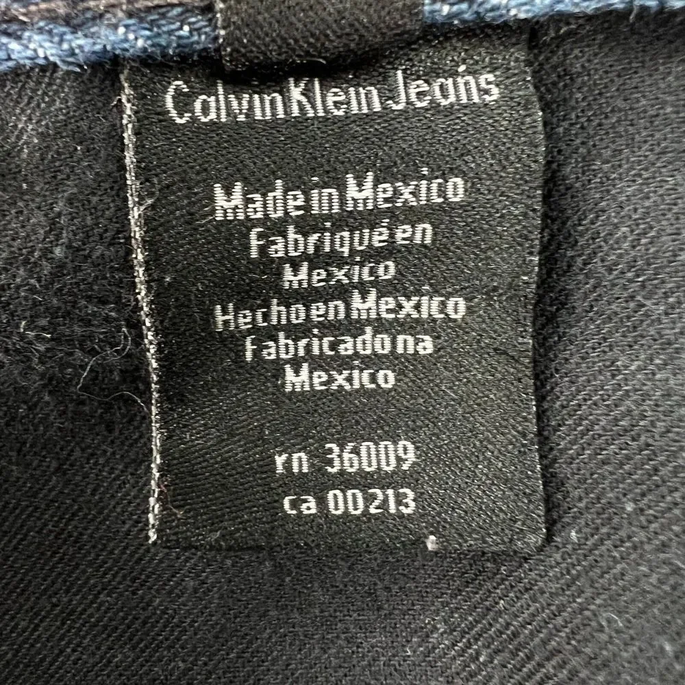 Calvin Klein 34x30 Fits 36 Straight Cut Jeans Old School Broken  Dark Wash Denim